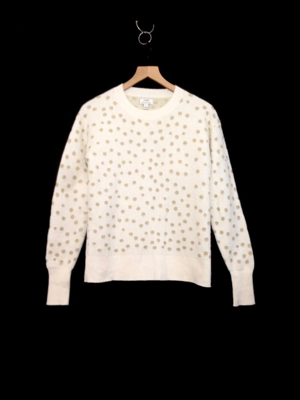 J.Crew Gold Dotted Sweater Sample - Small - NWT